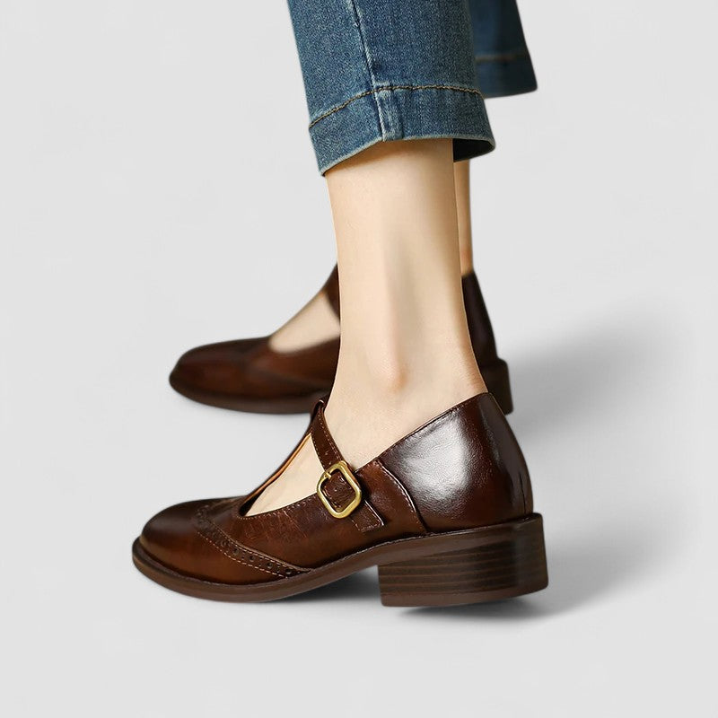 Women's orthopedic Mary Jane work shoes, providing elegant style & all-day foot support.