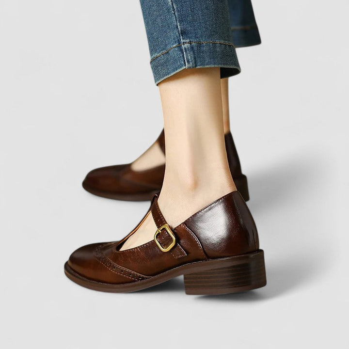 Women's orthopedic Mary Jane work shoes, providing elegant style & all-day foot support.