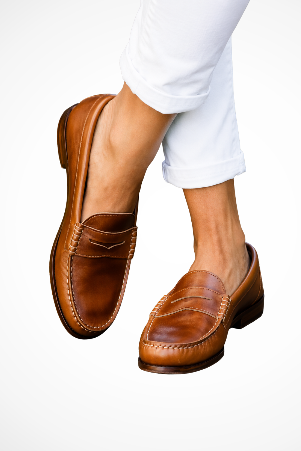 Women's comfortable orthopedic slip-on penny loafers in classic style for everyday casual wear.