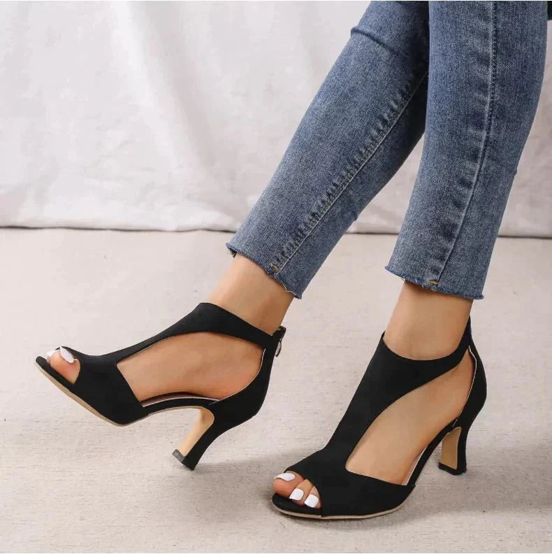 Comfortable women's orthopedic T-strap block heels, ideal for casual and formal wear with support.