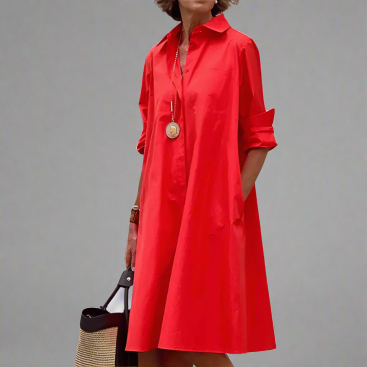 Women's comfortable polo dress. Elegant short summer dress, perfect for casual everyday wear & chic spring fashion.