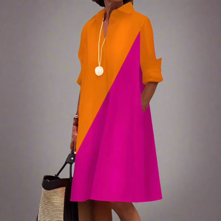 Comfortable women's polo dress. Soft, chic, short dress for elegant spring fashion & versatile casual summer wear.