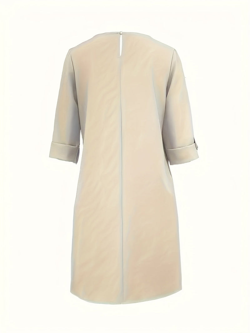 Elegant & comfortable women's casual dress with a round neck, perfect for daily wear.