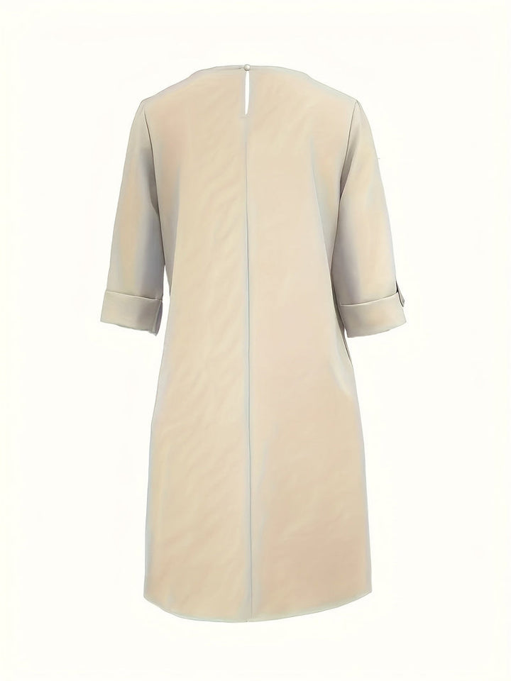 Elegant & comfortable women's casual dress with a round neck, perfect for daily wear.