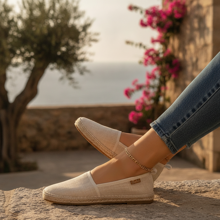 Women's comfortable slip-on espadrille flats, perfect for summer casual wear & everyday comfort.