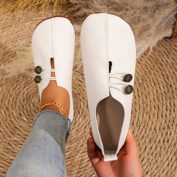 Comfortable women's loafers, casual slip-on flats with a round toe for easy, everyday style footwear.