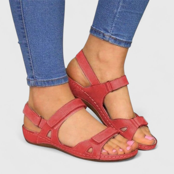 Stylish women's comfort sandals featuring orthopedic arch support, perfect for summer walking & daily wear.
