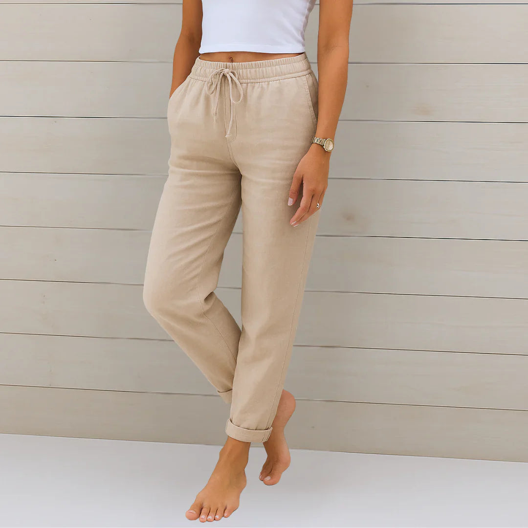 Women's comfortable stretch trousers, ideal for all-day wear & effortless style.