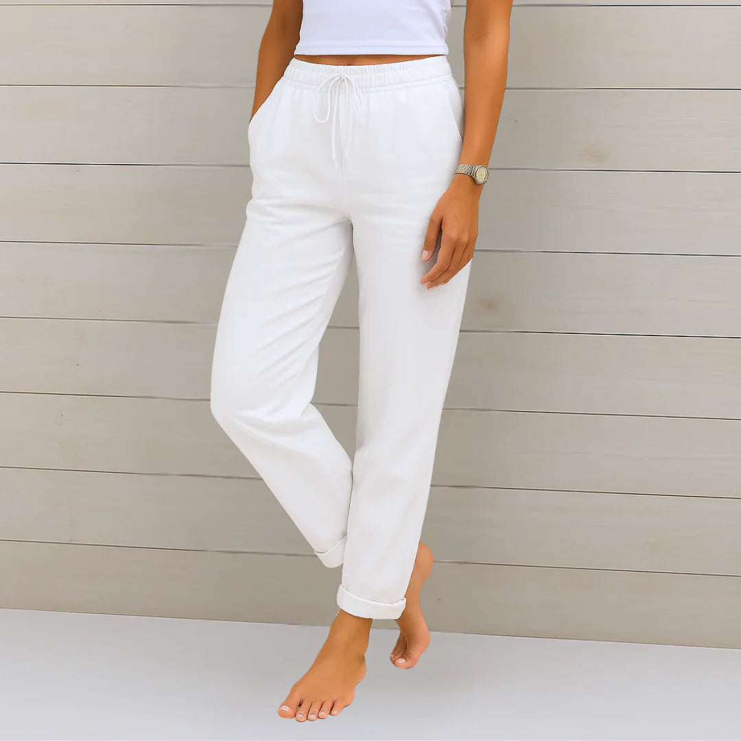 Versatile women's stretch trousers, perfect for casual spring & summer fashion.