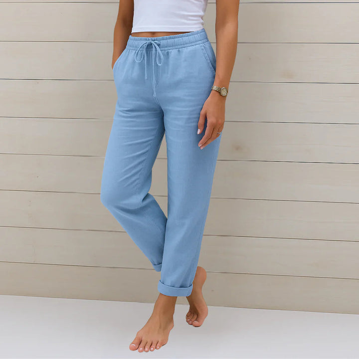 Lightweight women's stretch pants, offering comfortable wear & a stylish, modern look.