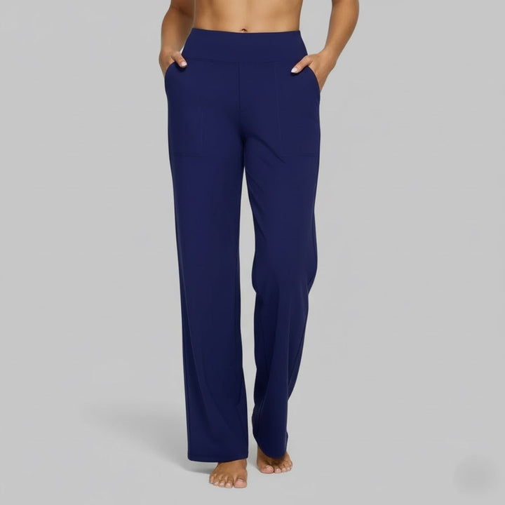 Flexible fit women's trousers with a soft fabric, ensuring comfortable wear all day long.