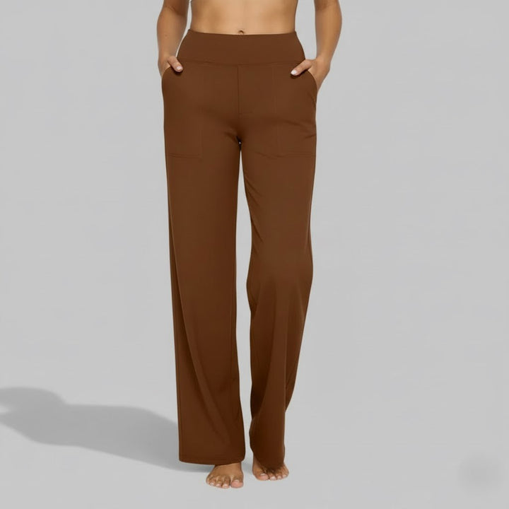 Fashionable ladies' stretch trousers, blending comfort with a versatile and modern design.