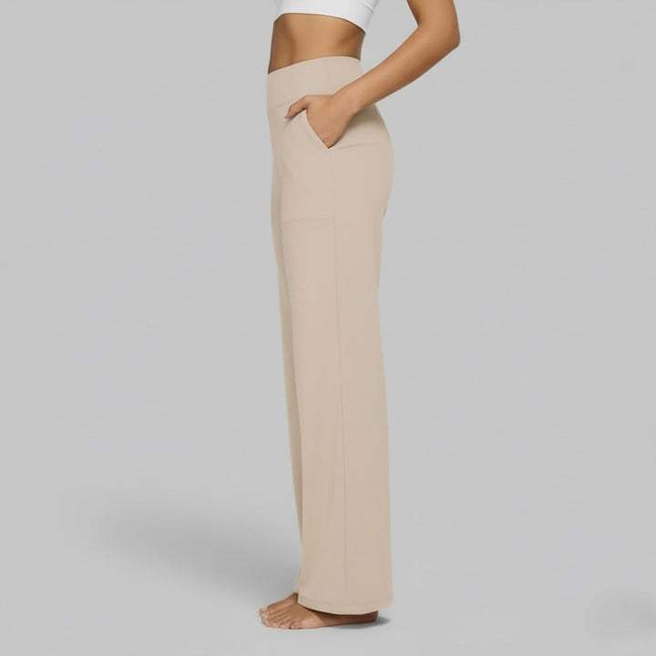 Ladies' relaxed fit stretch pants, offering all-day comfort for various activities.