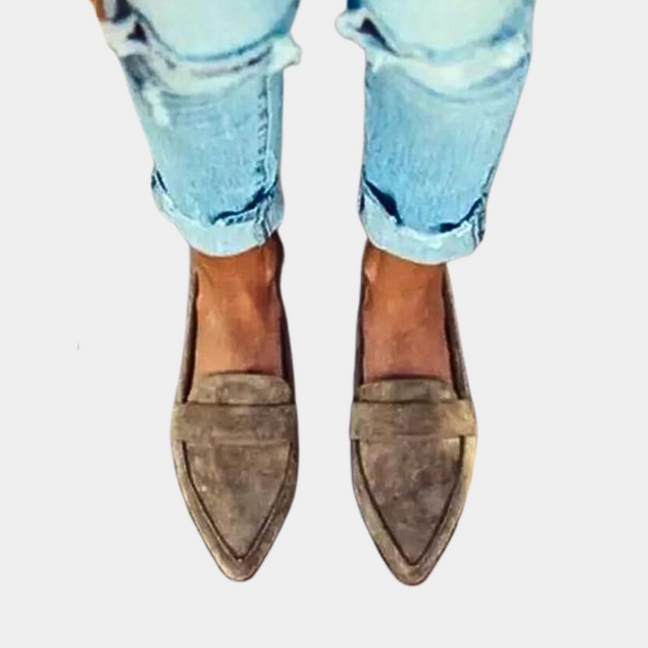 Step into comfort with these women's chic suede-look slip-on loafers, perfect for effortless everyday style.