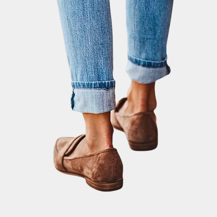 New women's slip-on loafers with a soft suede-look finish, designed for ultimate comfort and easy wear.