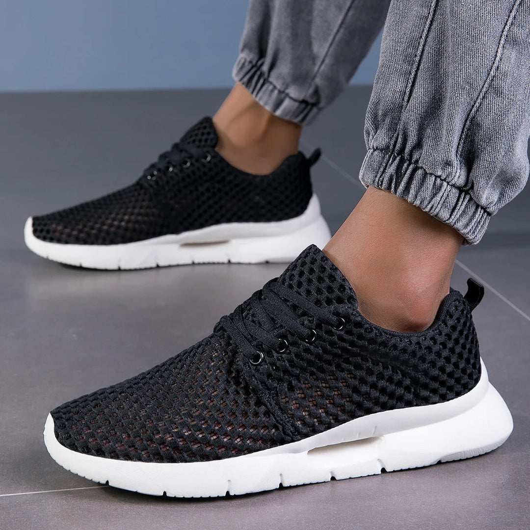 Women's arch support walking shoes, lightweight & comfortable, perfect for long walks & travel.
