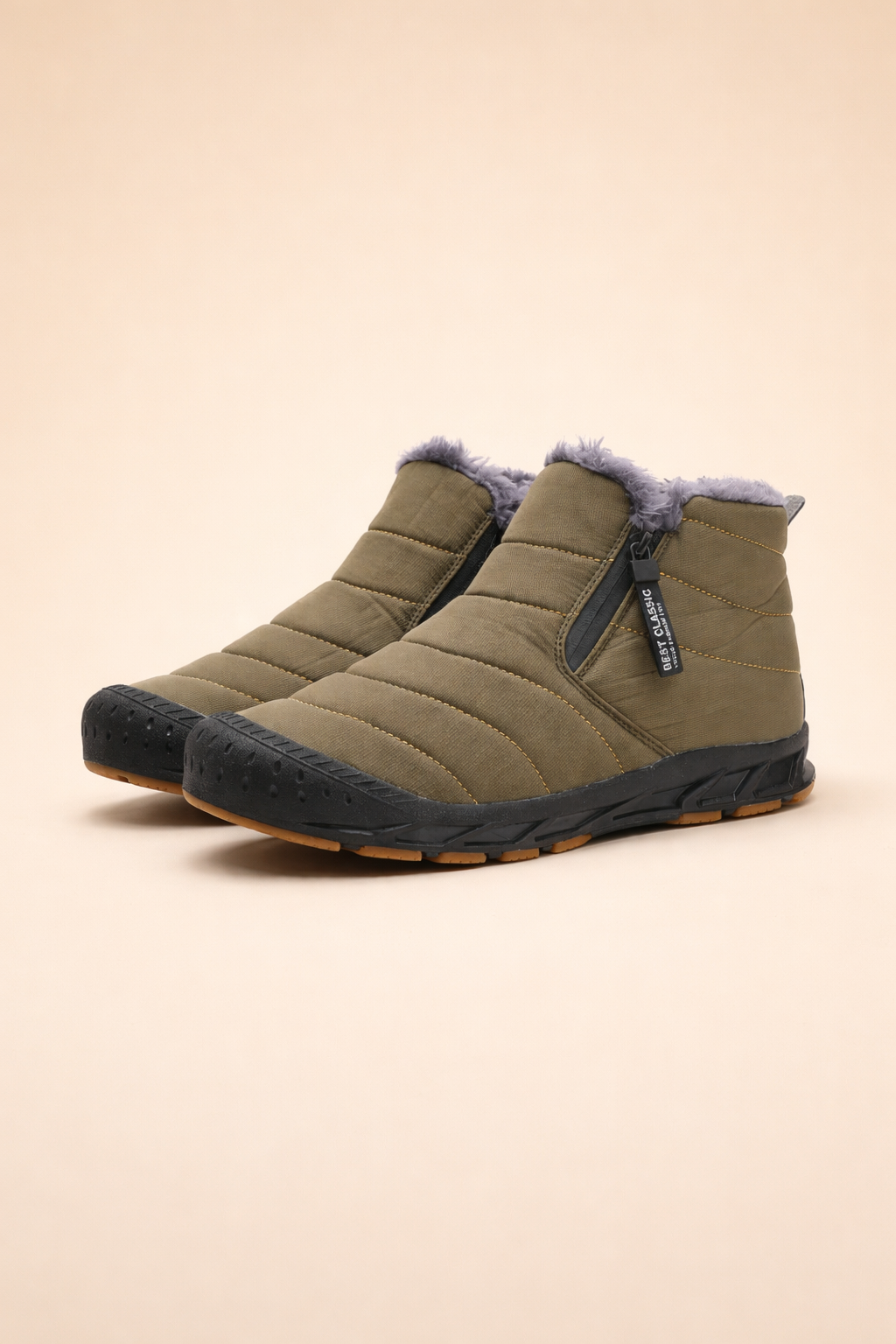 Slip-resistant women's snow boots, offering secure footing and comfort on icy winter terrain.