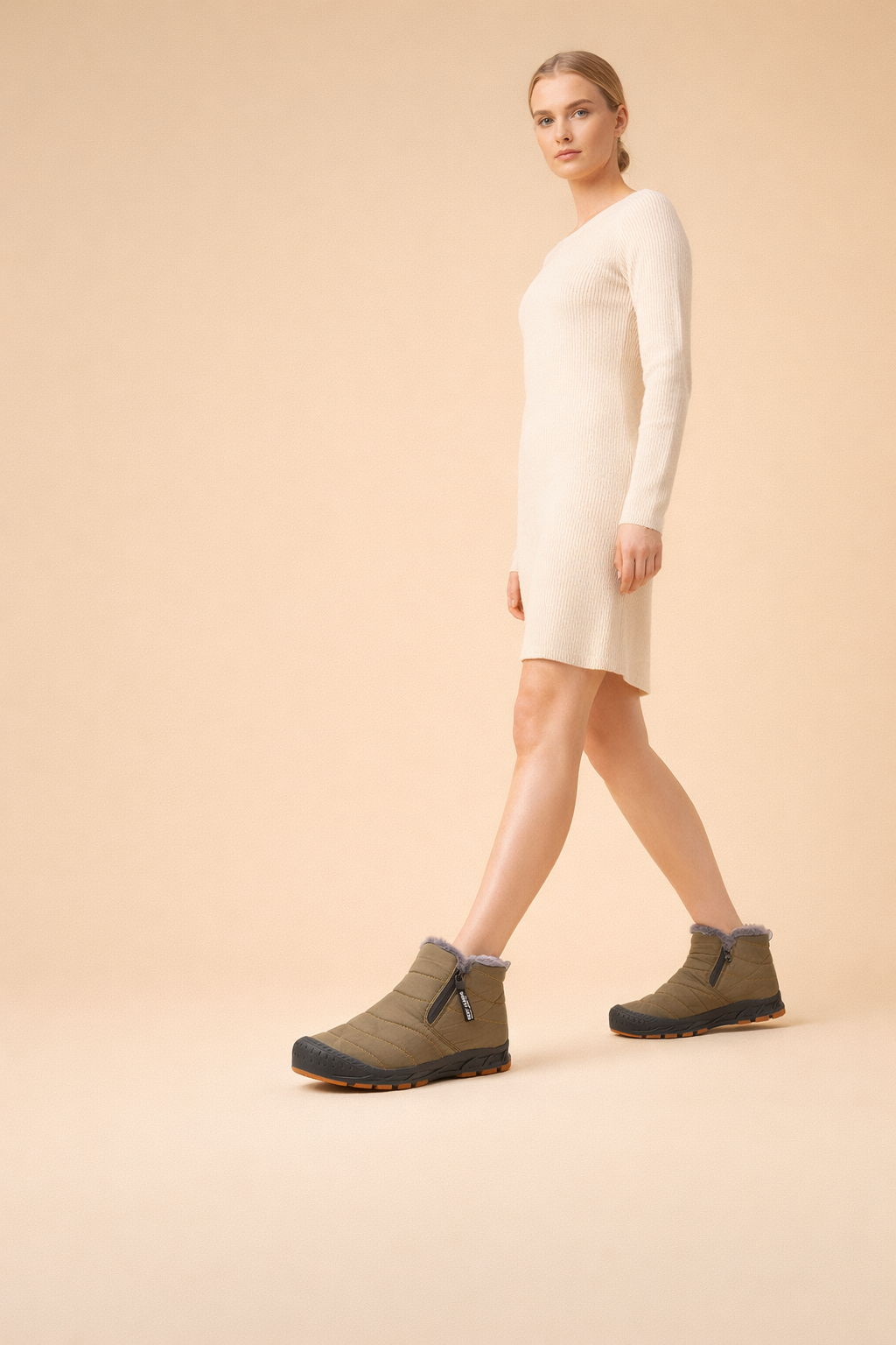Women's warm snow boots, essential waterproof footwear for extreme winter cold and snowy trails.