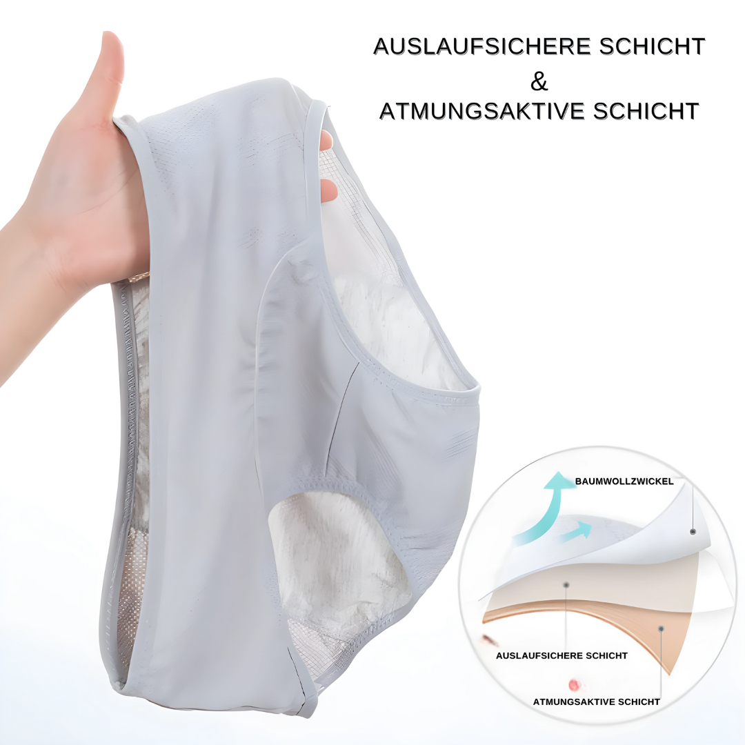 Washable ComfortFlow women's reusable briefs, leak-resistant for incontinence, discreet feminine care.