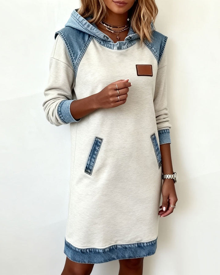 Women's chic & comfortable hooded casual dress. Versatile long sleeve style for modern everyday and streetwear looks.