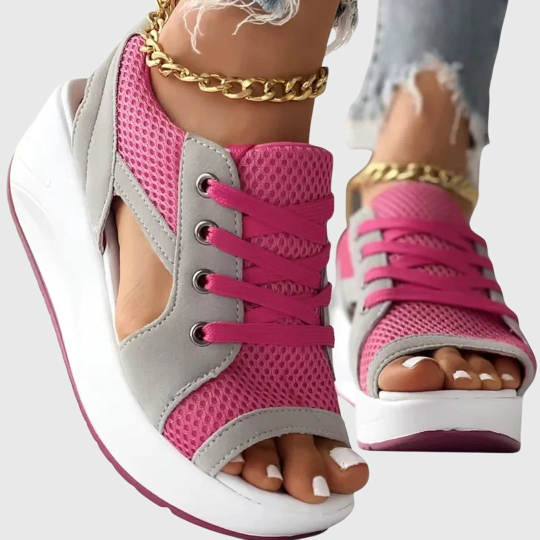Lightweight women's summer sandals with cushioned footbed. Comfy slip-on style, great for casual all-day wear.