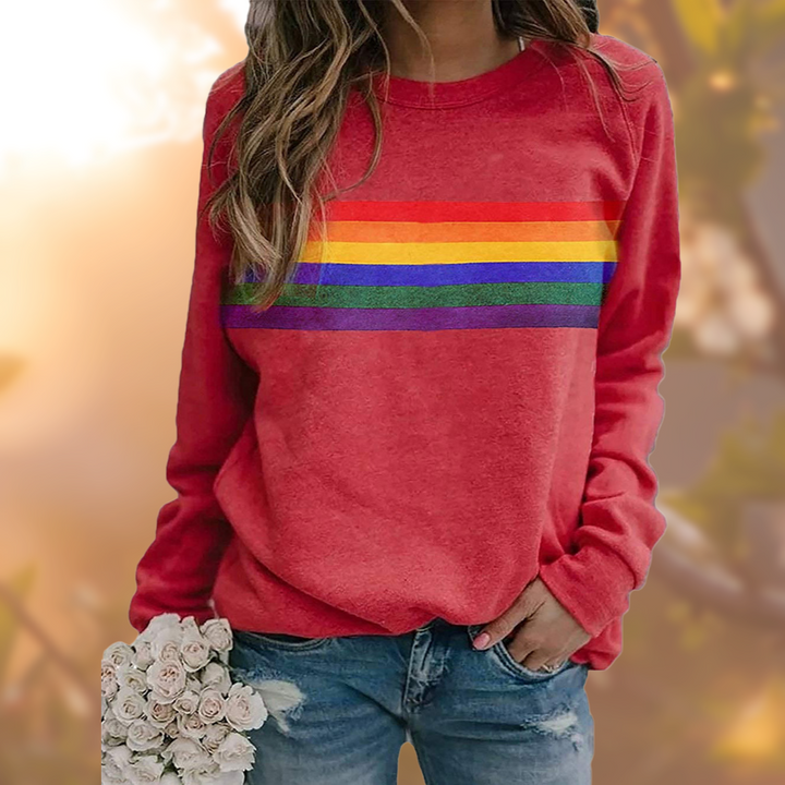 Soft women's crew neck pullover. Cozy knit long sleeve sweater for casual winter wear & comfortable everyday style.