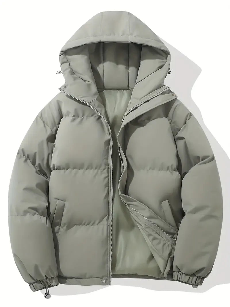 Versatile women's puffer jacket, a cozy hooded winter coat perfect for daily wear and fashion-forward styling.
