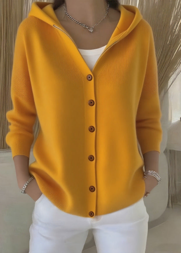 Warm & comfortable women's hooded knit cardigan. A versatile sweater for spring & autumn.