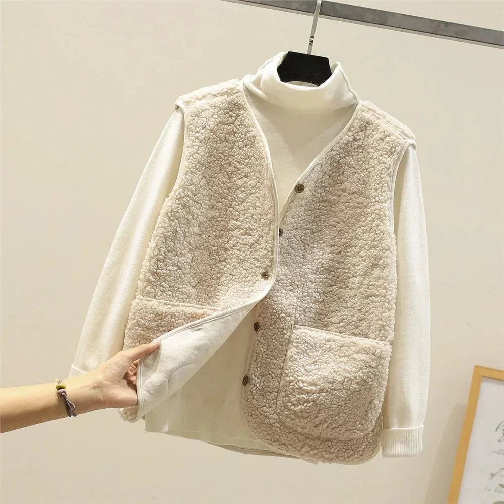 Stay warm in this women's cozy sleeveless vest, lightweight & comfortable for easy layering.