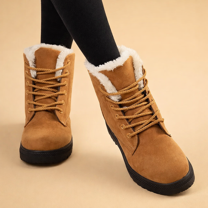 Women's cozy warm lace-up winter ankle boots for ultimate comfort in cold weather.