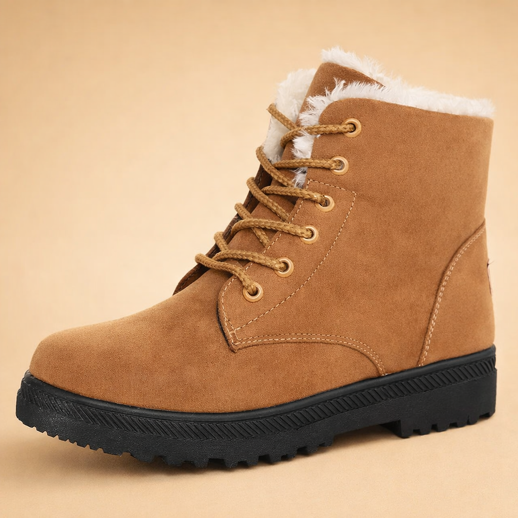 Chic women's lace-up ankle boots, ideal for everyday outdoor winter wear and warmth.