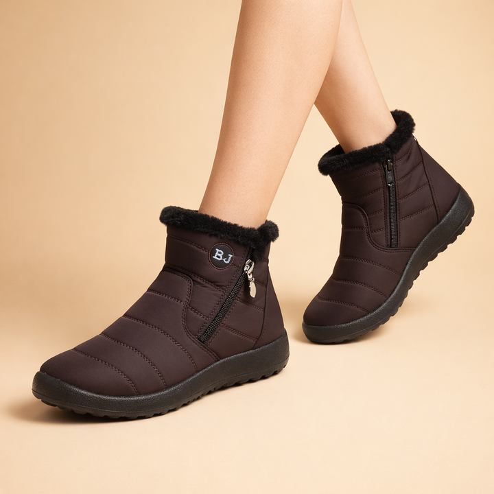 Embrace winter with these cozy women's waterproof snow boots, designed with non-slip comfort & warmth.