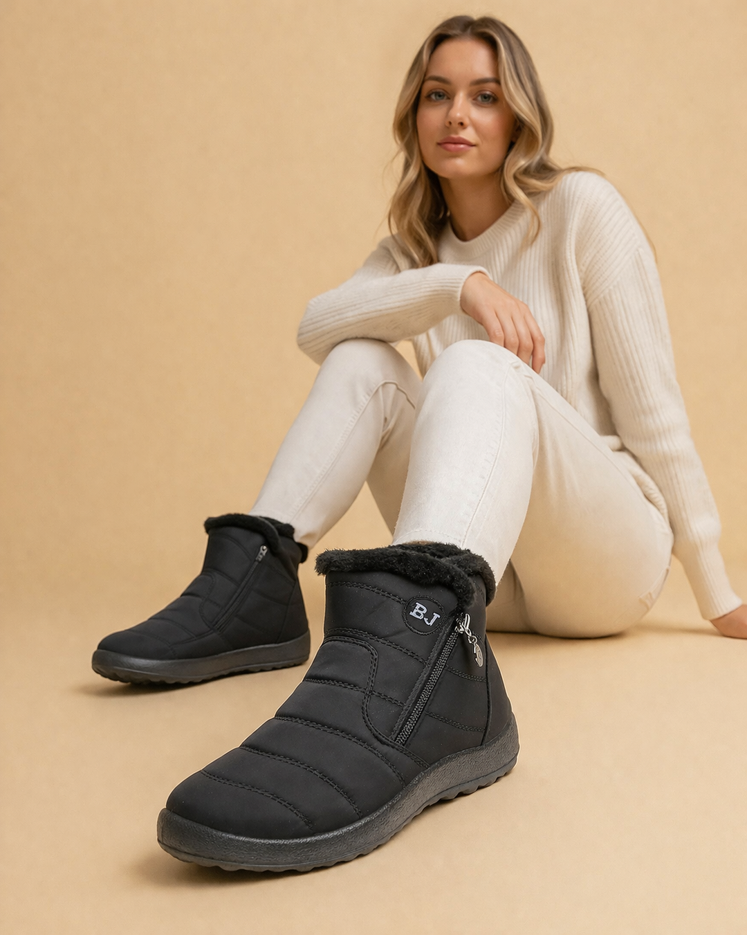 Non-slip women's winter boots, waterproof & cozy, ensuring warm, dry feet for snowy adventures.