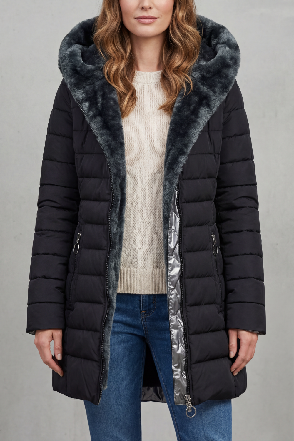 Women's cozy winter parka coat for ultimate warmth & cold weather protection. Stylish outerwear.