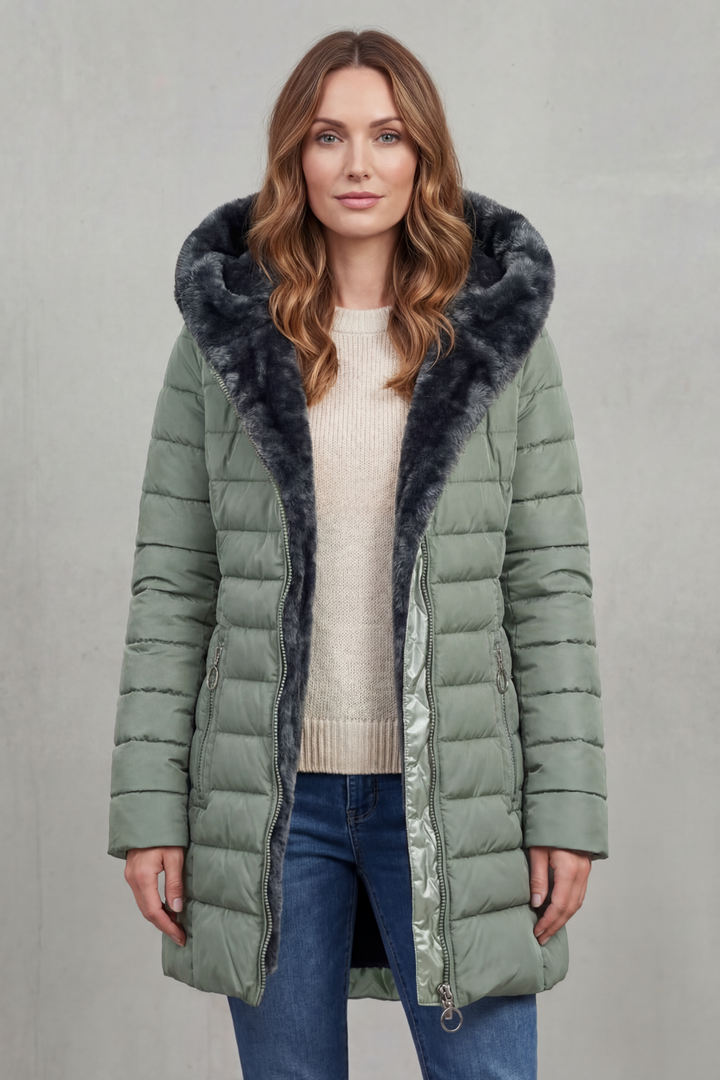 Durable women's winter parka coat, providing ultimate warmth for outdoor activities in cold weather.