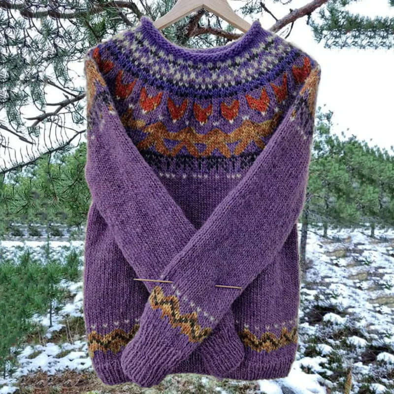Stylish women's long sleeve pullover sweater for fall & winter fashion; soft knit for warmth and everyday comfort.