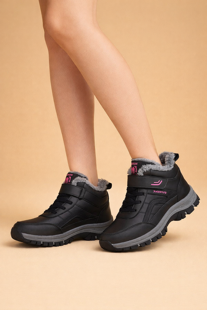 Durable women's waterproof winter ankle boots, perfect for snowy adventures & everyday cold weather wear.