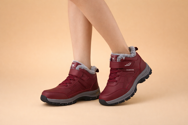 Comfortable women's winter ankle boots with non-slip sole, waterproof design for ultimate snow protection.