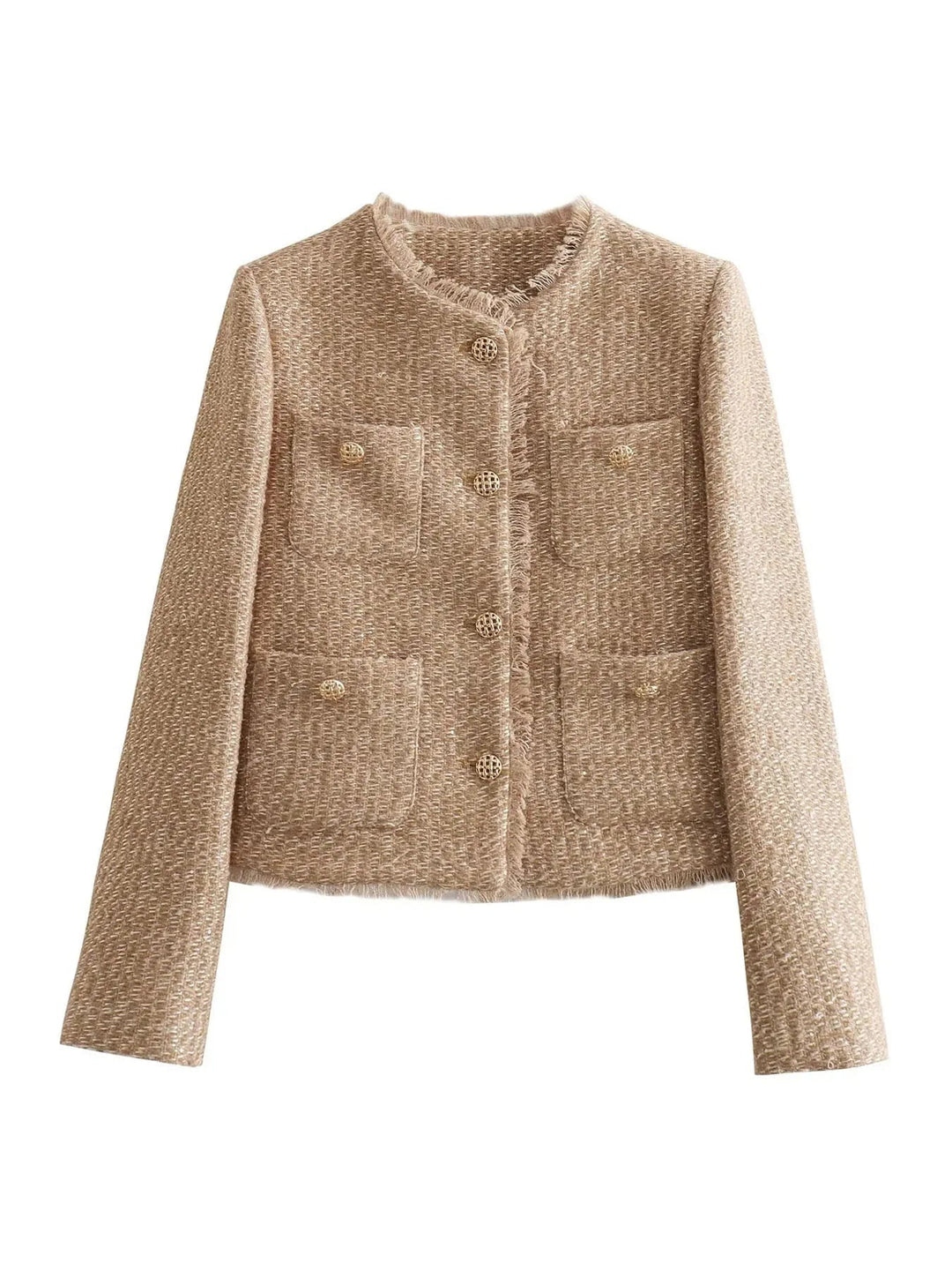 Versatile women's cropped blazer jacket, easy to layer for both elegant formal and stylish casual wear.