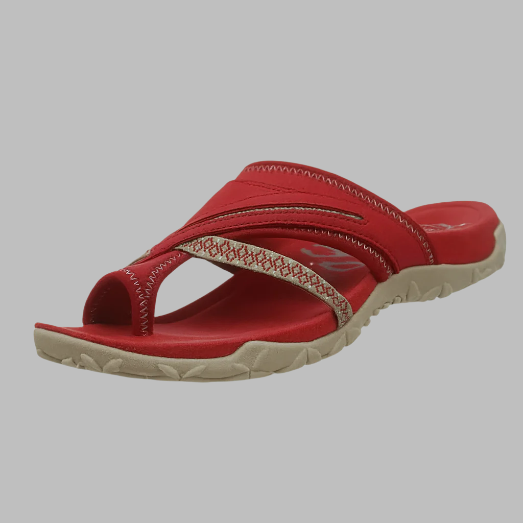 Women's lightweight cross strap sandals, offering comfort, style, and cushioned support for summer.