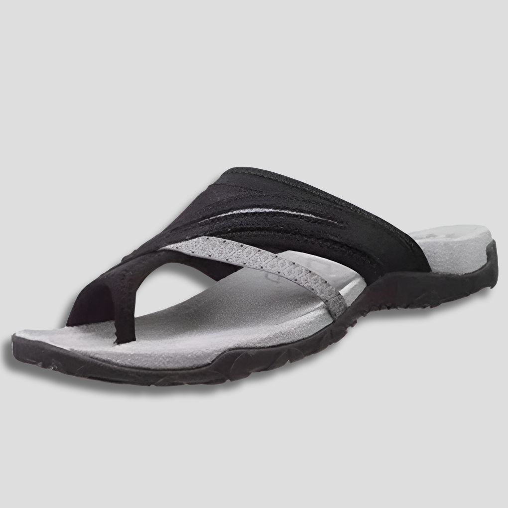 Lightweight women's cross strap comfort sandals. Stylish summer slides with cushioned sole for all-day support.