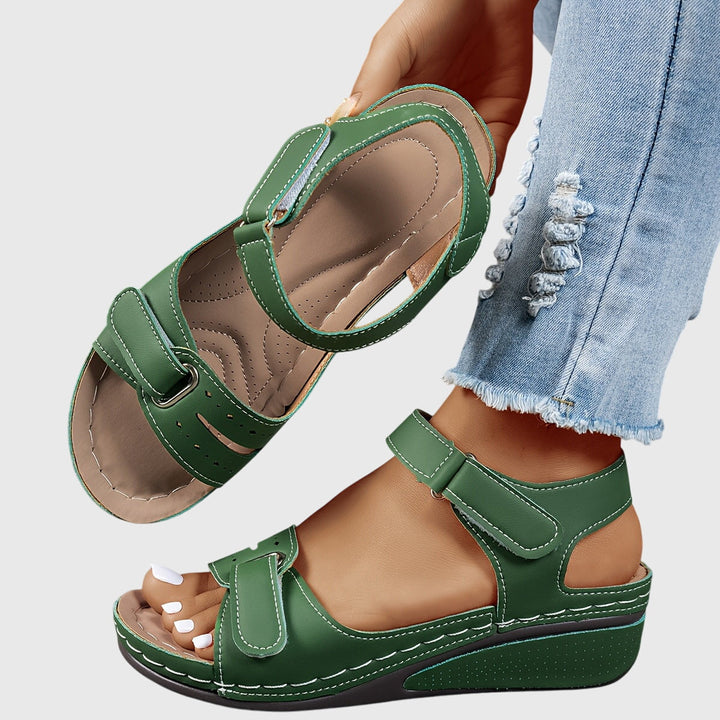 Sparkling crystal embellished women's orthopedic sandals providing excellent arch and foot support.