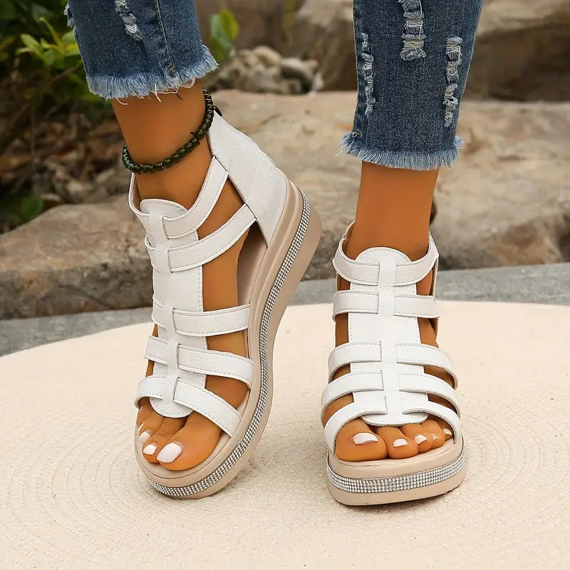 Easy-wear women's casual slide sandals. Open toe slip-ons offer comfort for summer & beach.