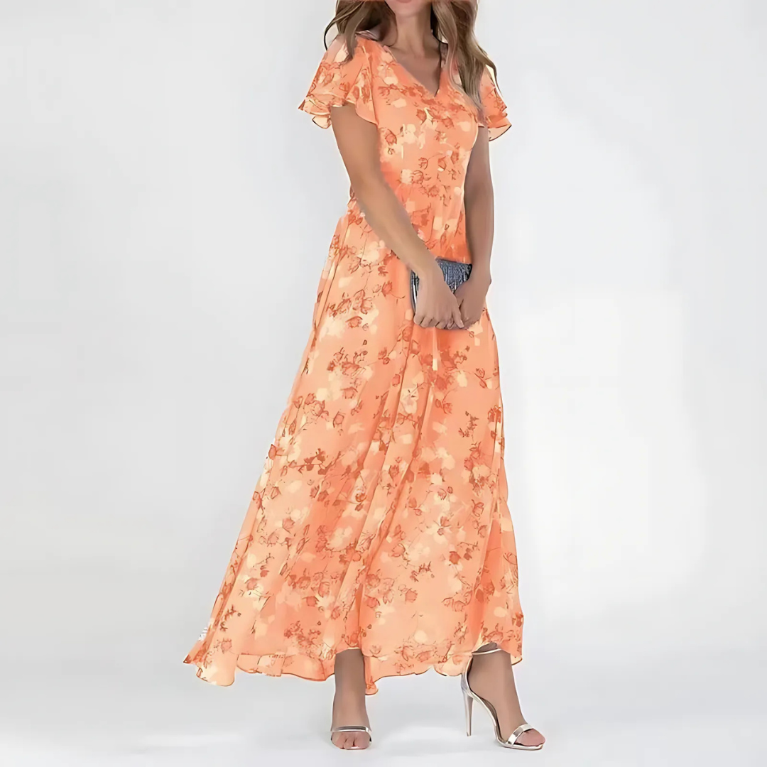 Women's Daisy Floral Summer Dress, perfect for garden parties or casual spring outings. Flattering fit.