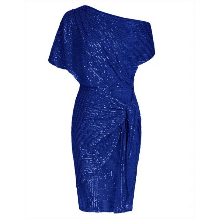 Women's glamorous cocktail & party midi dress, shimmering with dazzling sparkle for elegant evening events.