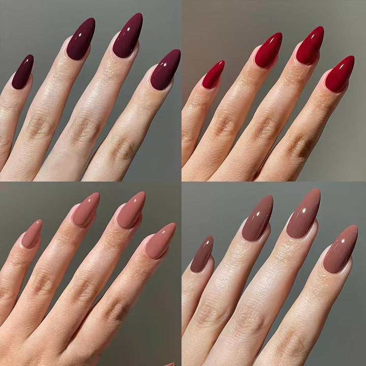 Glamorous decorative acrylic nail tips for women. Easy DIY false nails perfect for stylish nail art.