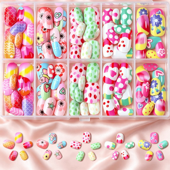 Instant fashion press-on nails for women. Reusable decorative nail art kit with easy application.