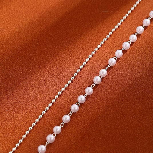 Shimmering crystal beads on a women's double strand anklet, adjustable summer foot jewelry.