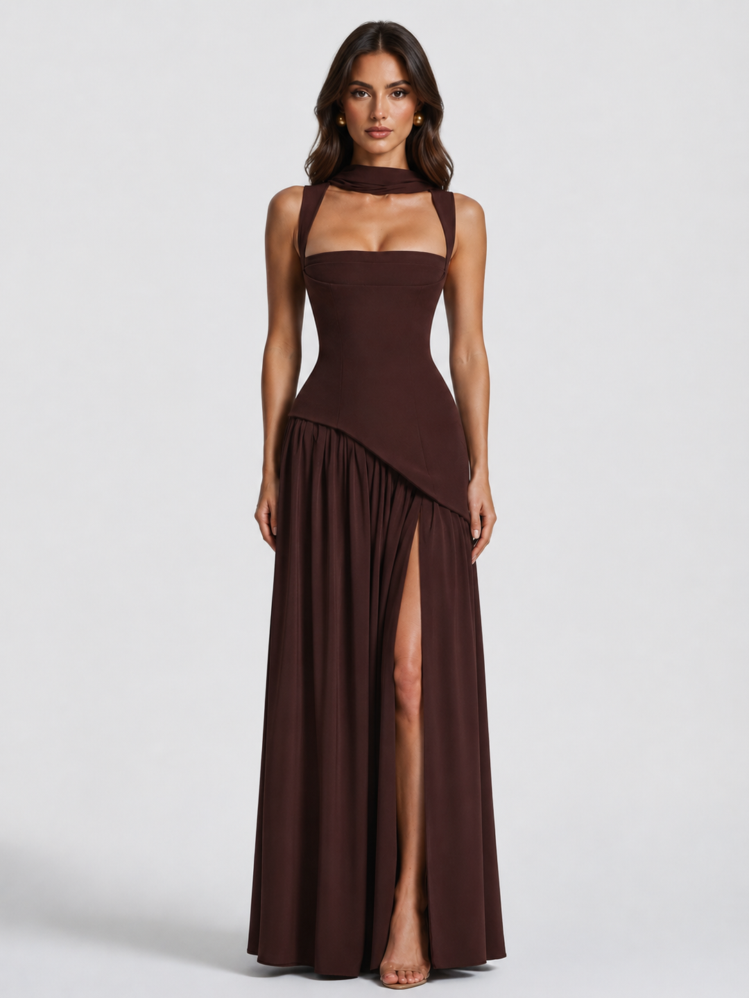 Women's Draped Maxi Dress: Effortless summer style, elegant and flowy. Perfect for casual or evening wear.