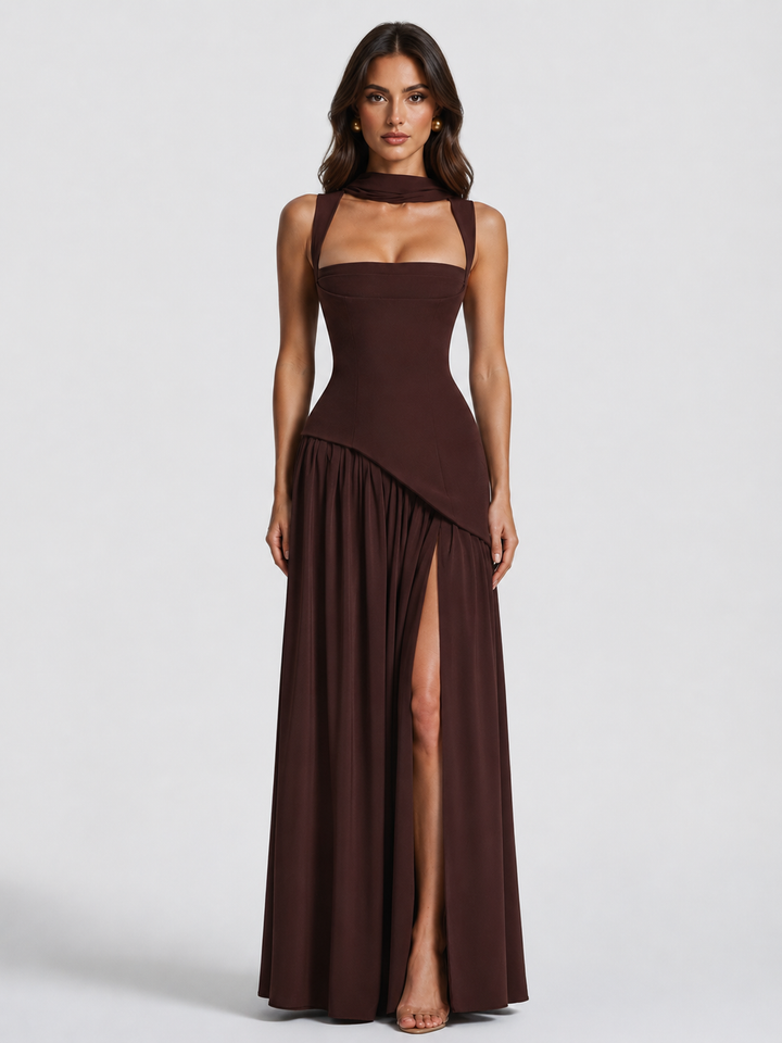 Women's Draped Maxi Dress: Effortless summer style, elegant and flowy. Perfect for casual or evening wear.